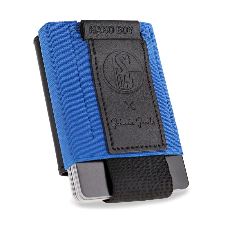 Nano Boy Pocket FC Schalke 04 Edition - portafoglio sottile con tasca portamonete in pelle