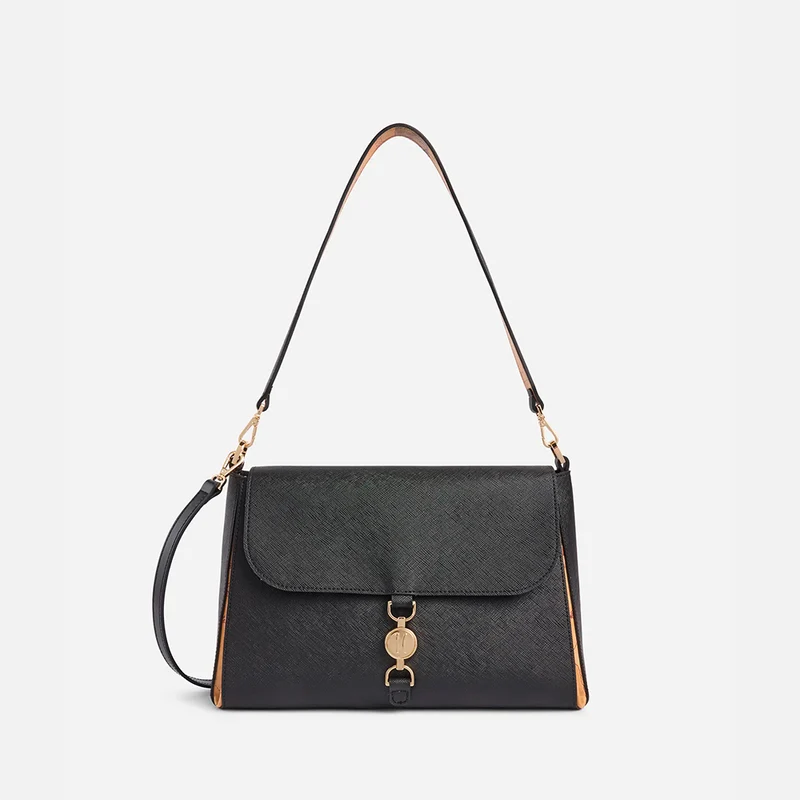 Golden Coin Messenger borsa sottospalla Nera