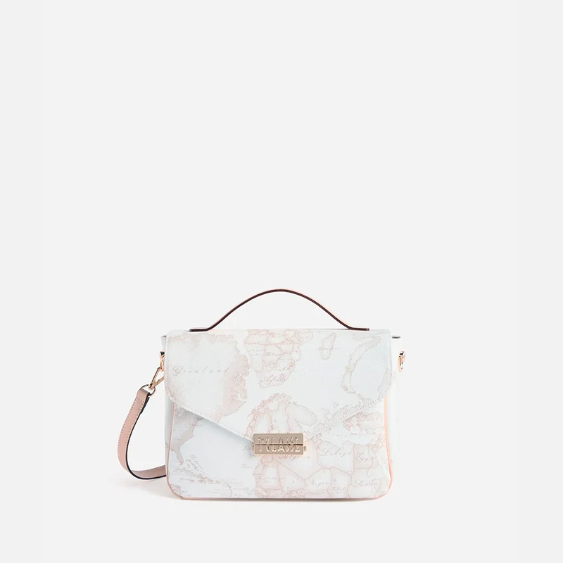 Geo White borsa a mano a doppio scomparto