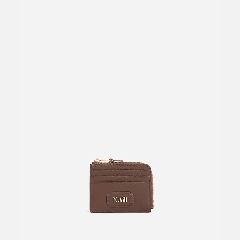 Sierra Leather portacarte con zip Sequoia