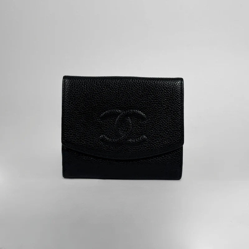 Chanel Portafoglio Caviar Timeless CC in nero
