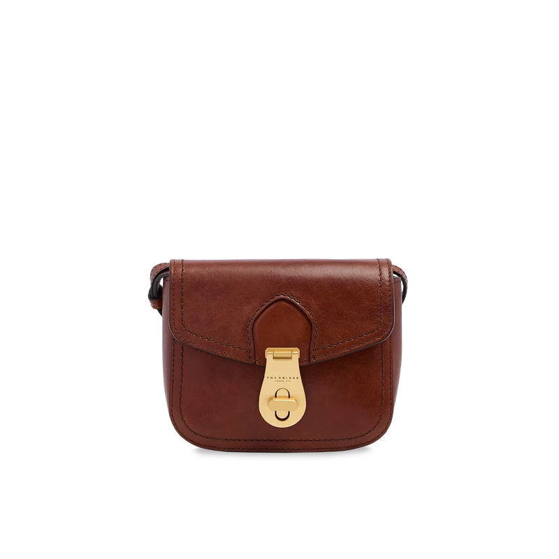 Borsa a tracolla donna in pelle Mia Marrone