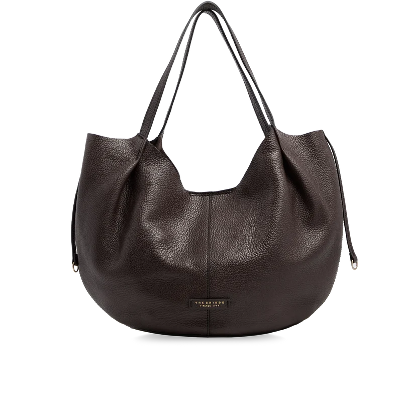 Borsa shopper in pelle Marisa Moka