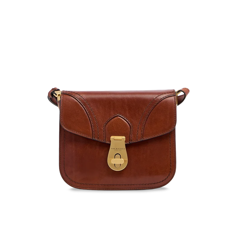 Borsa a tracolla donna in pelle Mia Marrone