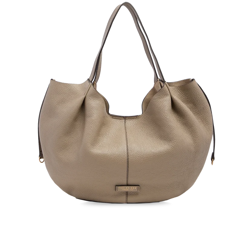 Borsa shopper in pelle Marisa Greige