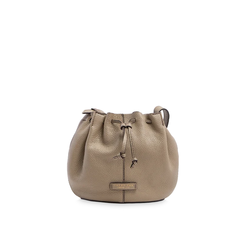 Borsa secchiello in pelle Marisa Greige