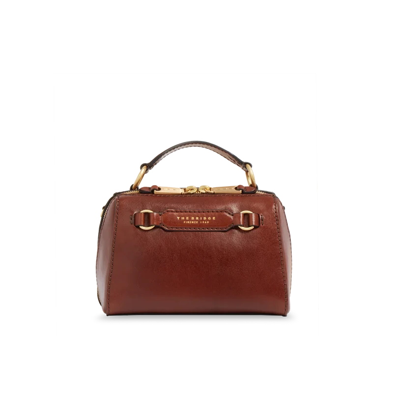 Borsa a mano in pelle con tracolla Laura Marrone