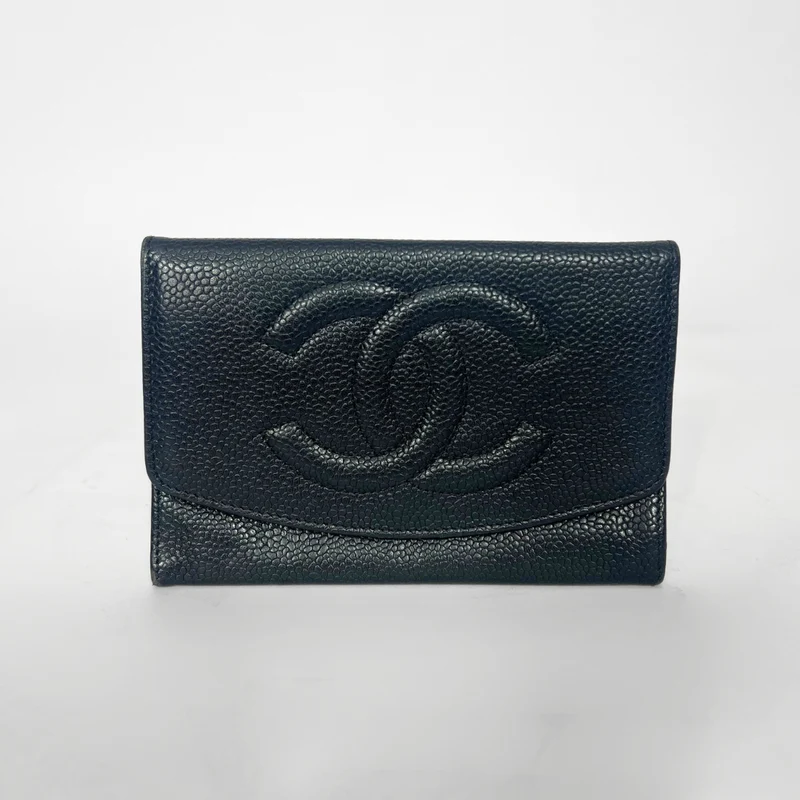 Chanel Portafoglio Medio in Pelle Caviale