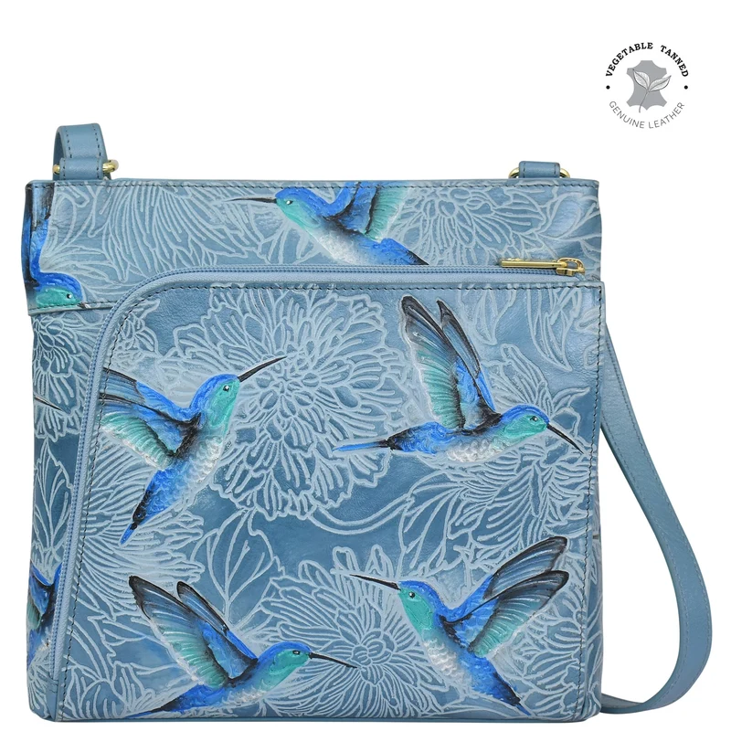 Borsa a tracolla con organizer con zip frontale - 651