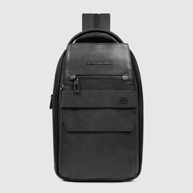 Zaino monospalla uomo personalizzabile Nero