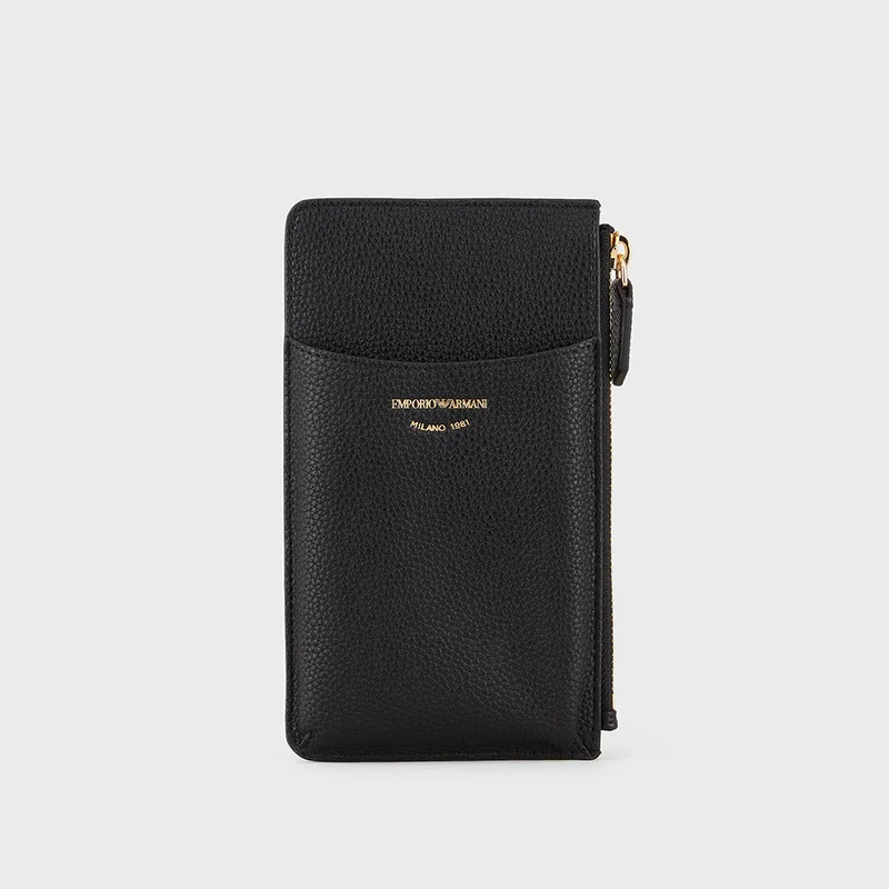 Phone case MyEA stampa cervo con zip e tasche Nero