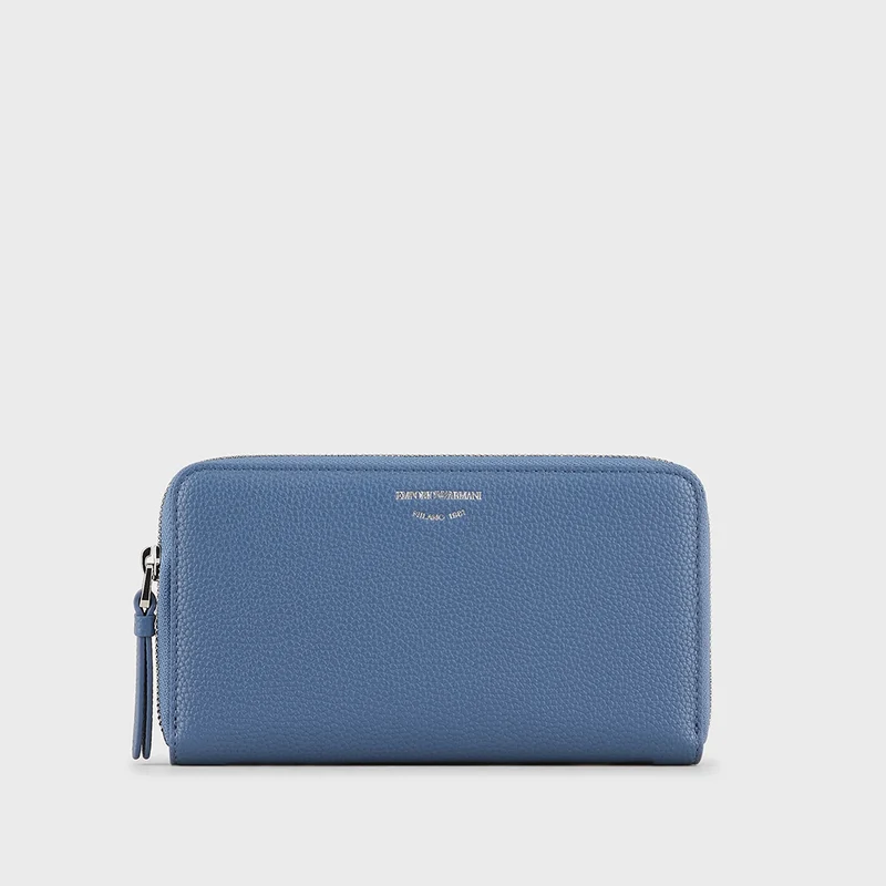 Portafoglio zip around MyEA stampa cervo Denim
