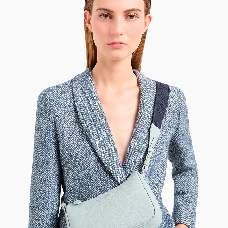 Borsa baguette stampa cervo Grigio Chiaro