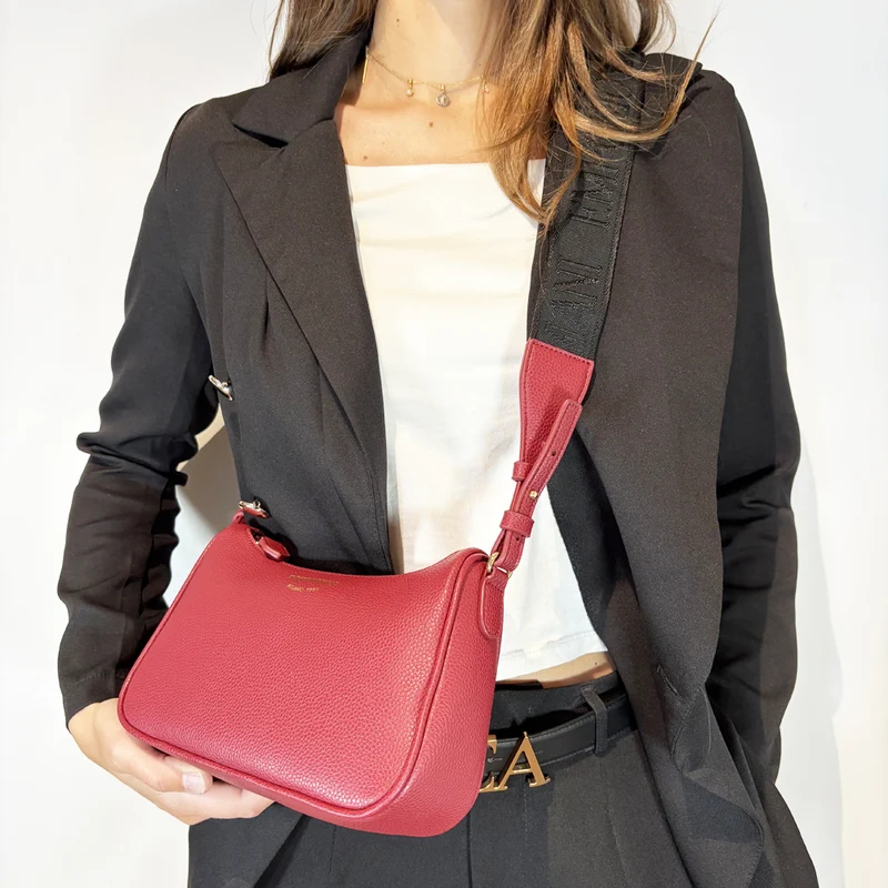 Borsa baguette EA stampa cervo Vino