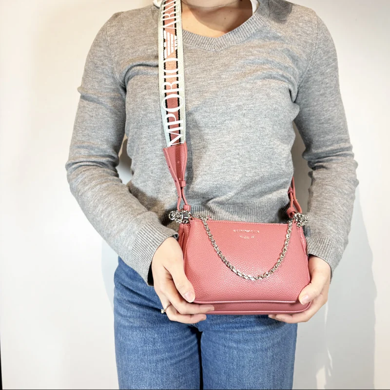 Mini bag doppia a tracolla stampa cervo Blush Pink