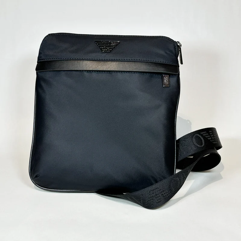 Tracolla in Nylon con placchetta aquila ASV Nero