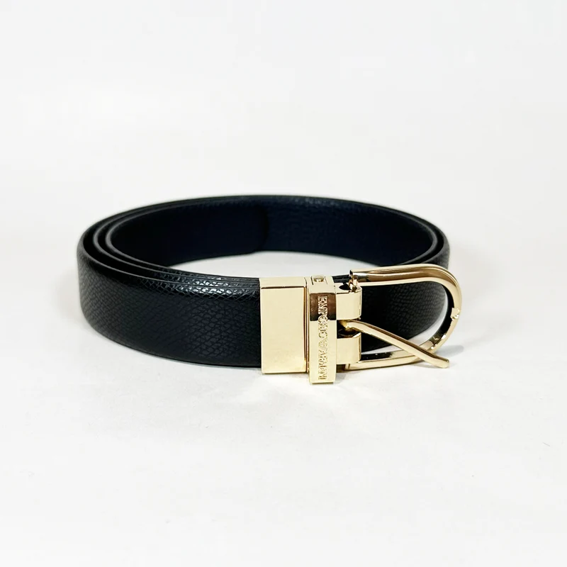 Cintura Donna Reversibile Black/Blu Navy Emporio Armani