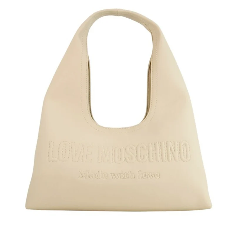 Hobo Bag Donna LOVE MOSCHINO in Ecopelle Avorio