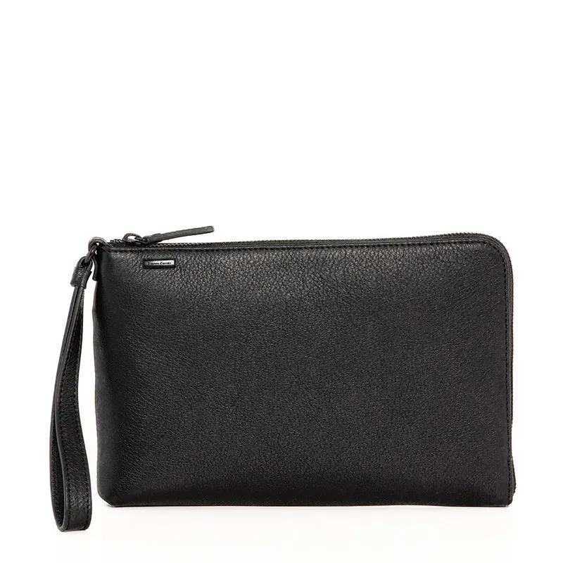 Pochette Unisex GIANNI CONTI in Pelle Martellata Nera