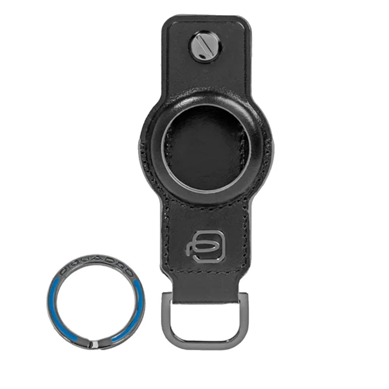 Portachiavi Uomo Per AirTag e CONNEQU 4.0 PIQUADRO in Pelle Nera Linea Blue Square - PC7090B2