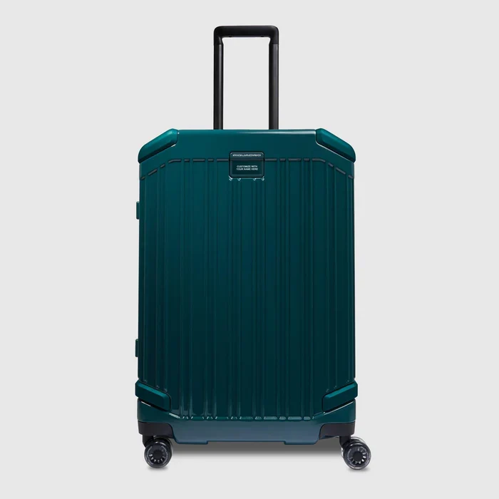 Trolley medio rigido a quattro ruote espandibile Verde