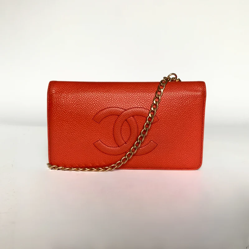 Chanel Portafoglio grande in pelle caviale