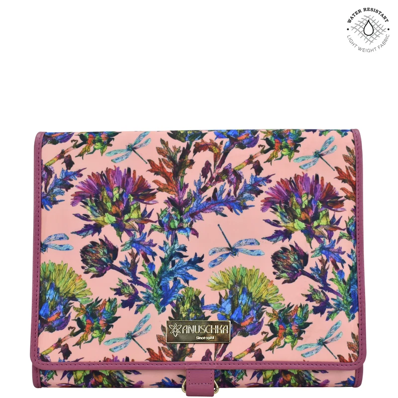Astuccio da toilette in tessuto con rifiniture in pelle - 13001