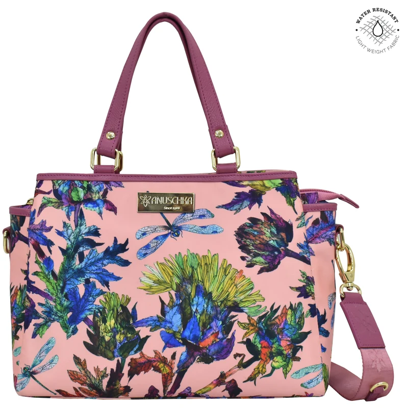 Borsa multiscomparto in tessuto con rifiniture in pelle - 12014