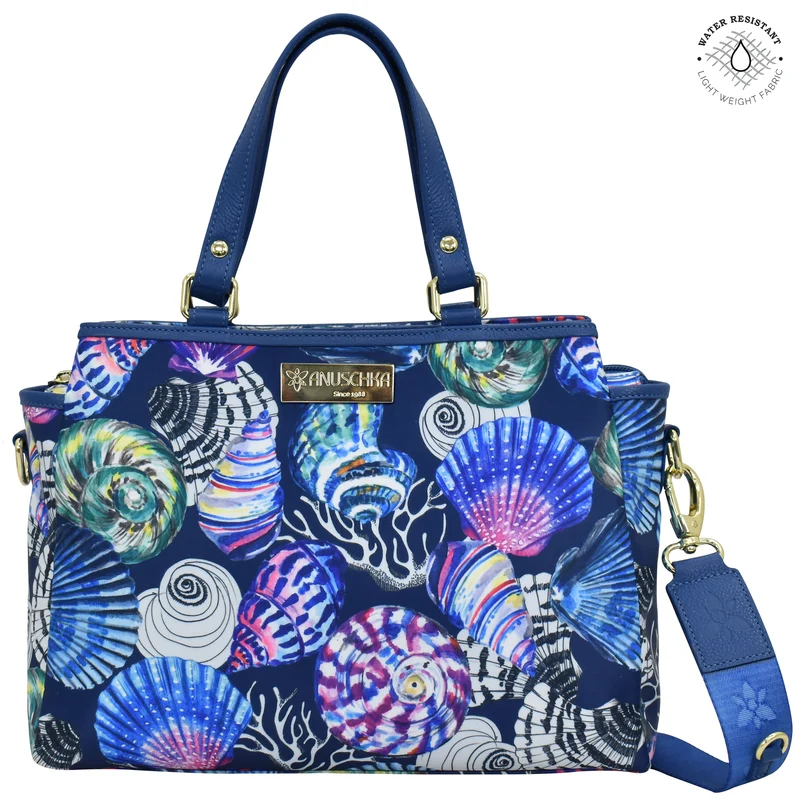 Borsa multiscomparto in tessuto con rifiniture in pelle - 12014