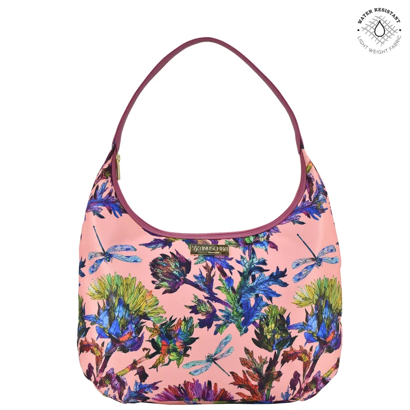 Tessuto con finiture in pelle Large Sling Hobo - 12010