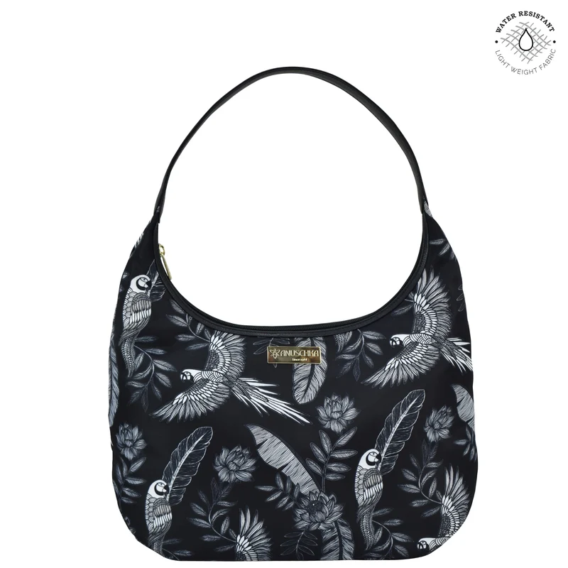 Tessuto con finiture in pelle Large Sling Hobo - 12010
