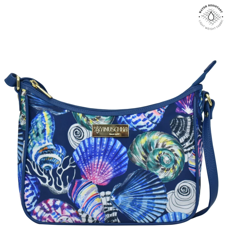 Tessuto con finiture in pelle East/West Hobo - 12013