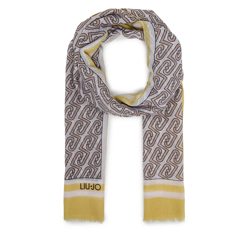 Stola Donna 70 x 180 cm LIU JO in Tessuto Giallo stampa LJ All Over