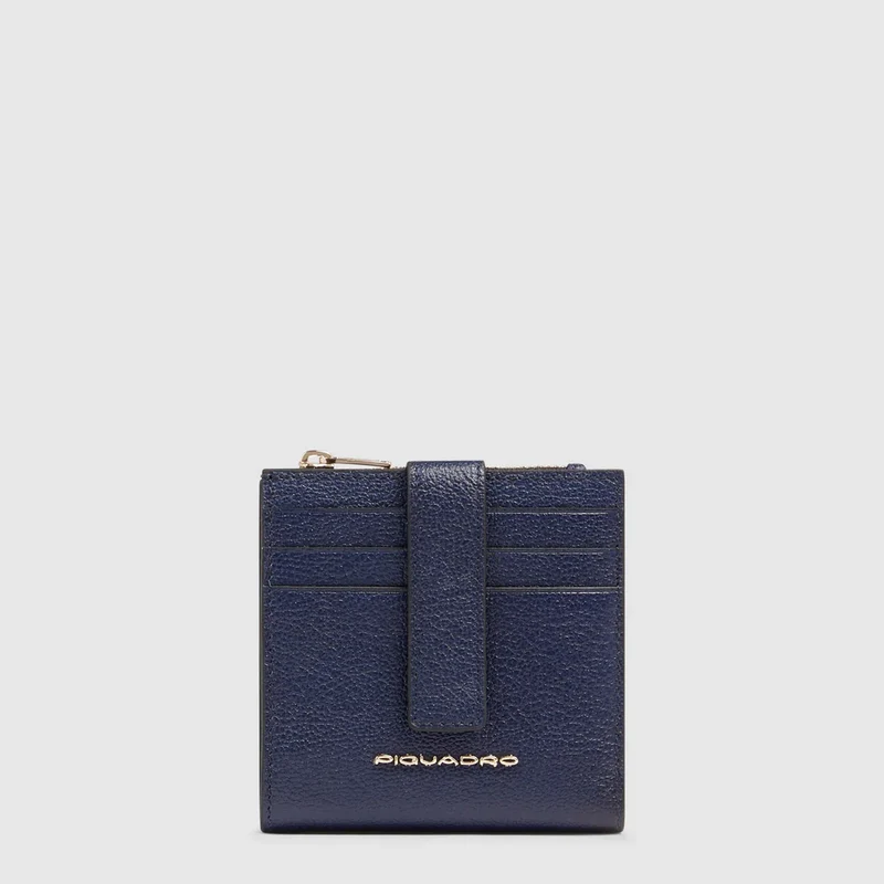 Portacarte donna con portamonete Blu