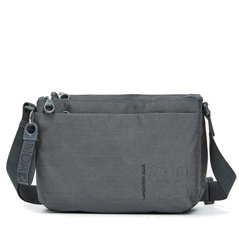 Borsa Donna a Tracolla Tre Scomparti MANDARINA DUCK in Tessuto Linea MD20 Colore Steel