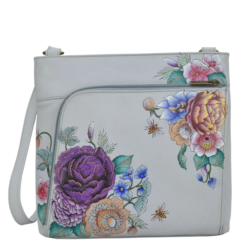 Borsa a tracolla con organizer con zip frontale - 651