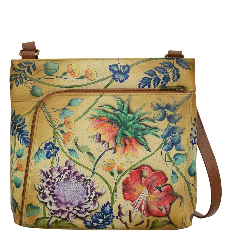 Borsa a tracolla con organizer con zip frontale - 651