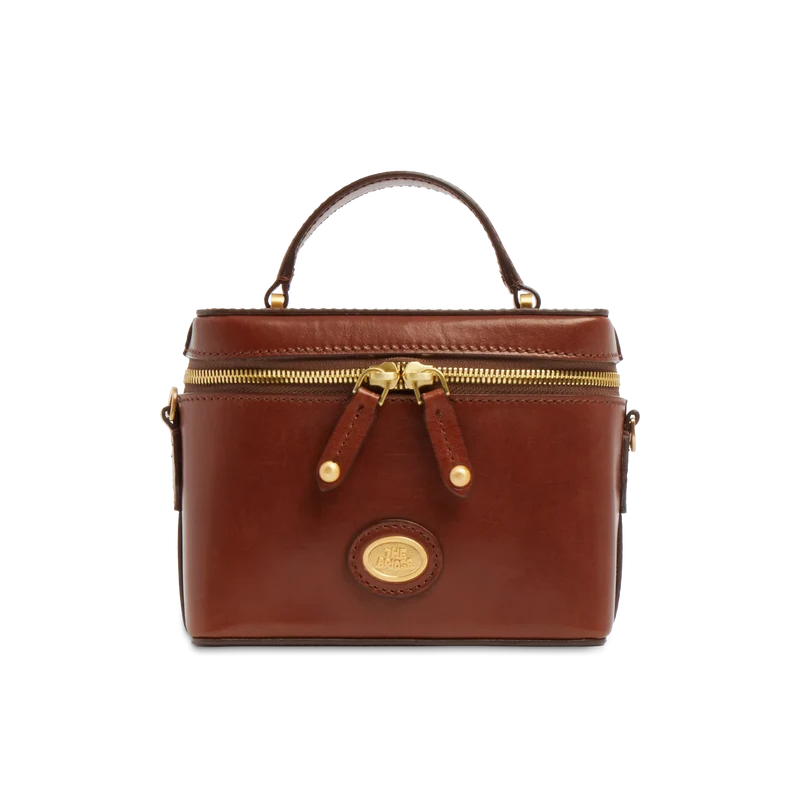Bauletto in pelle con tracolla Story Donna Marrone