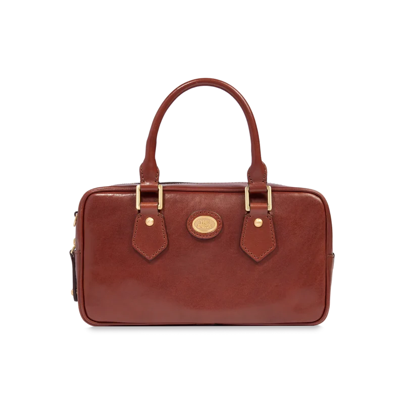 Bauletto in pelle con tracolla Story Donna Marrone