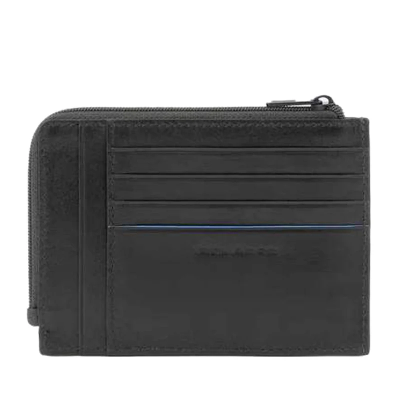 Portafoglio Porta Carte PIQUADRO In Pelle Nera con Protezione RFID Linea B2 Revamp - PU1243B2VR