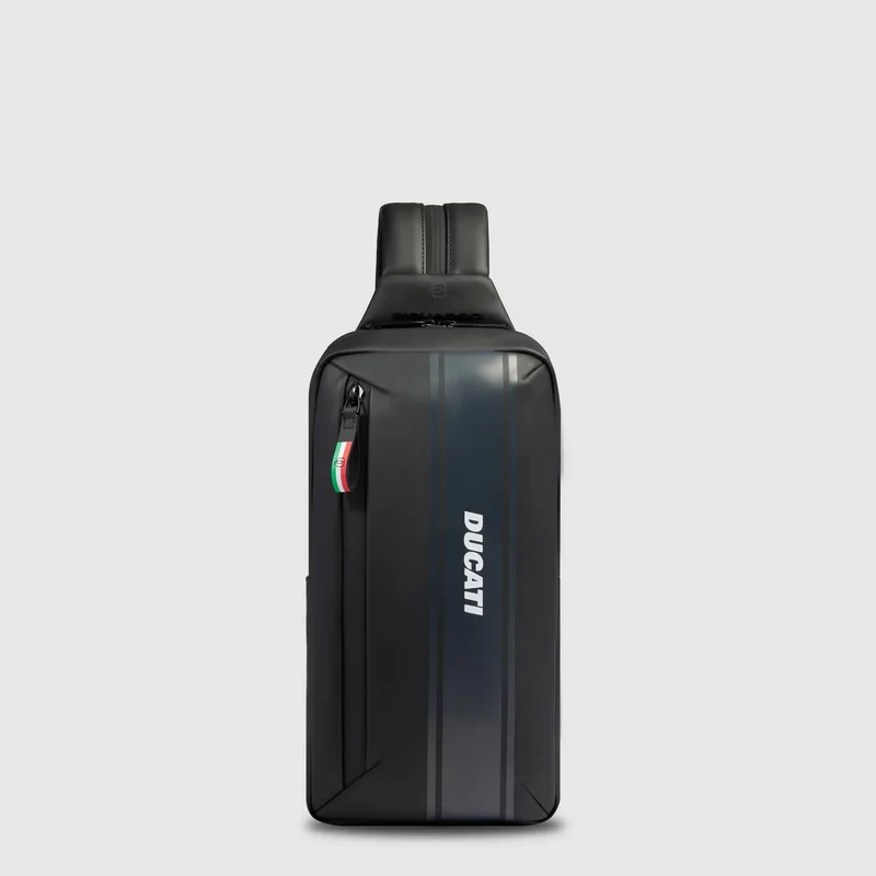 Zaino monospalla uomo "Piquadro x Ducati" Nero