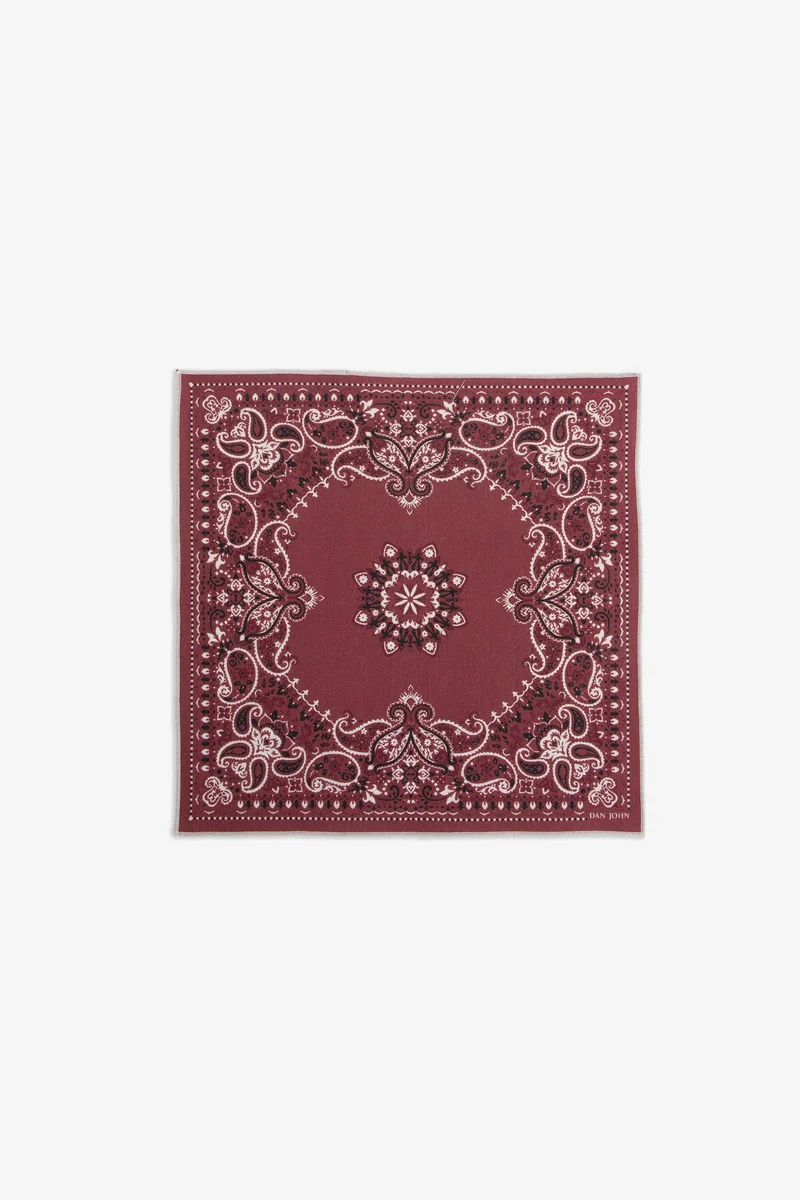 Pochette disegno cashmere bordeaux
