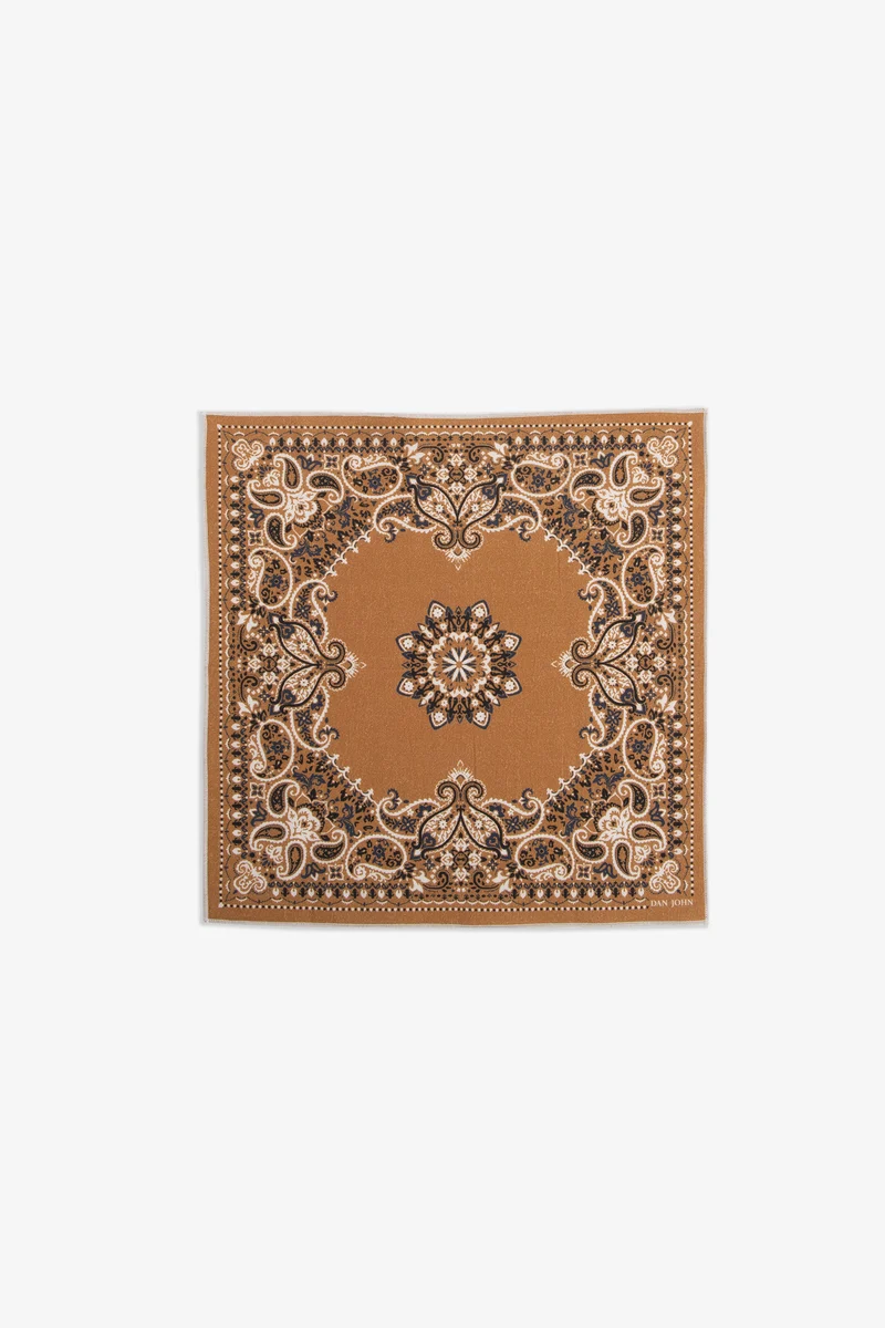 Pochette disegno cashmere ocra