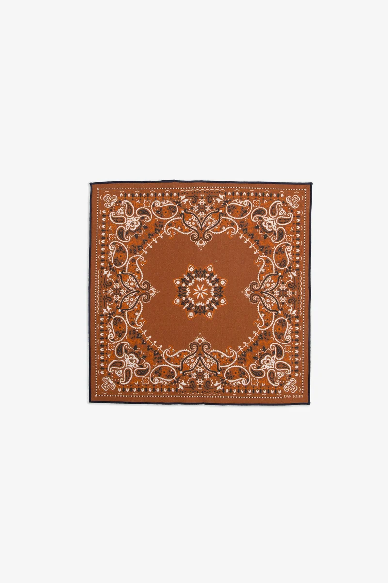 Pochette disegno cashmere arancio