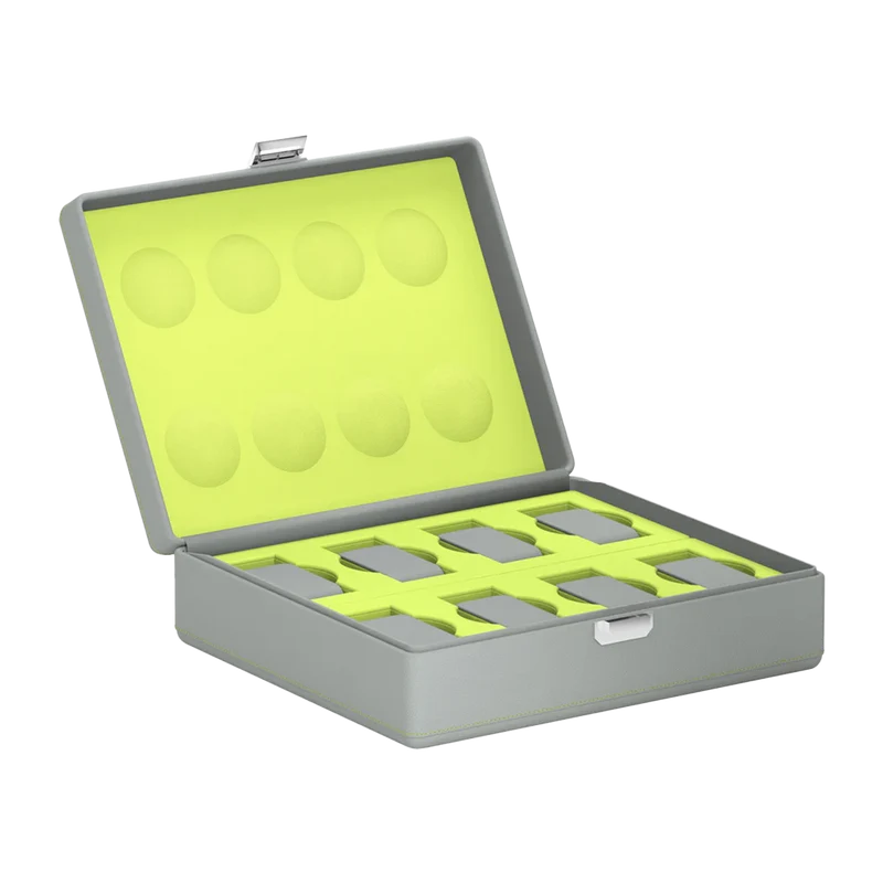 Valigetta 8 Pelle Grigio Perla/Verde Anice