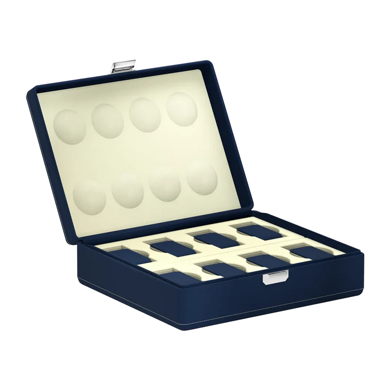 Valigetta 8 Blu Pelle Notte/Crema