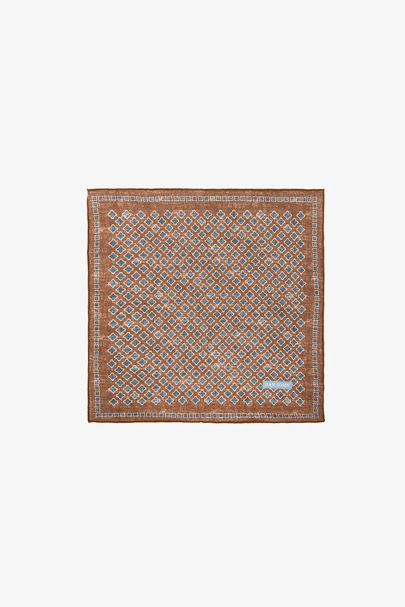 Pochette disegno rombi tabacco