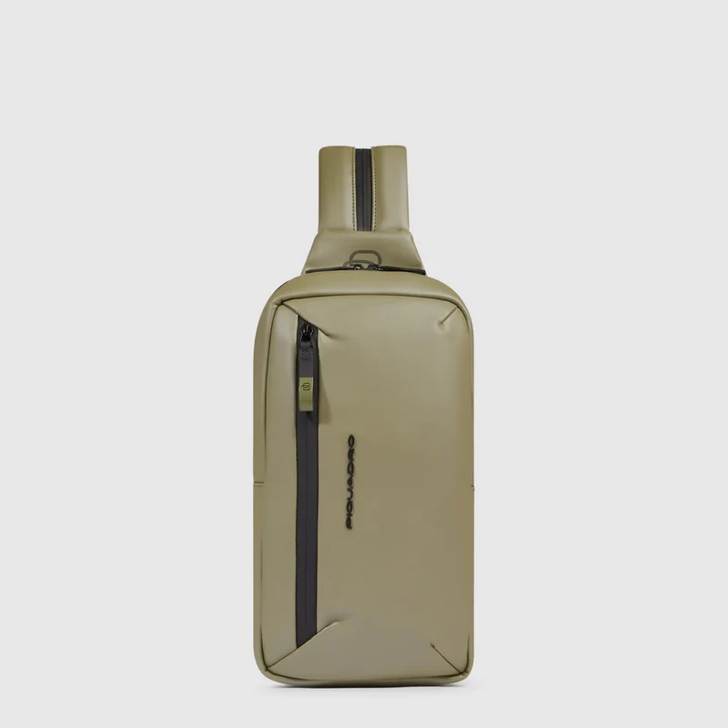 Zaino monospalla uomo resistente all'acqua Kaki