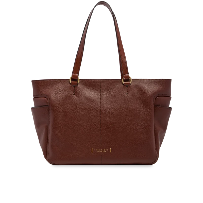 Borsa shopper in pelle Letizia Marrone