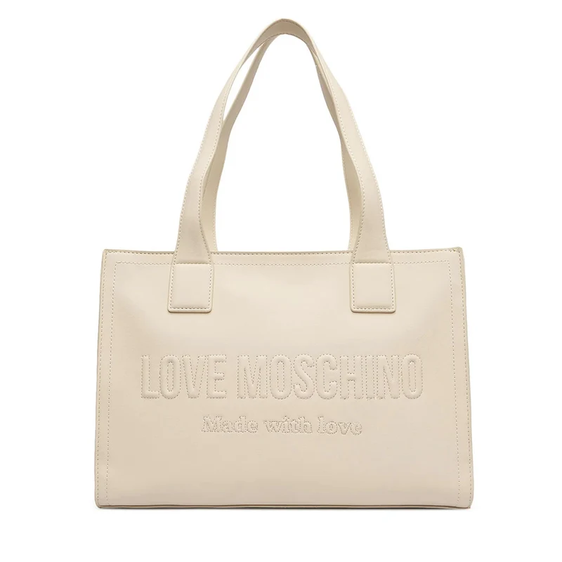Shopping Bag Donna LOVE MOSCHINO in Ecopelle Avorio